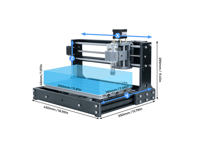 Masina CNC TwoTrees TTC3018S, zona lucru 300 x 180 x 40 mm